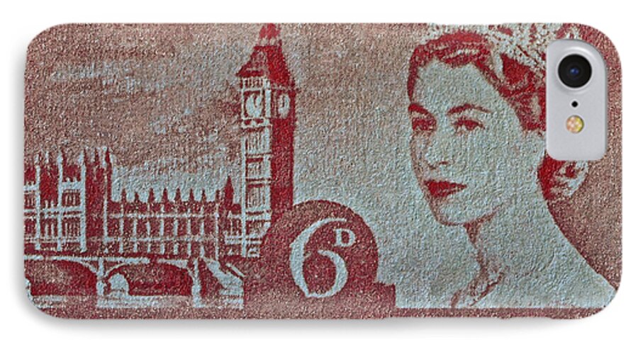 Queen Elizabeth Ii iPhone 7 Case featuring the photograph Queen Elizabeth II Big Ben Stamp by Bill Owen