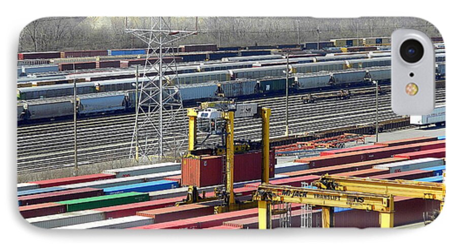 Trains iPhone 7 Case featuring the photograph Queensgate Yard Cincinnati Ohio by Kathy Barney