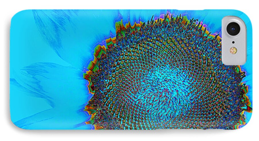 Digital Art iPhone 7 Case featuring the photograph Rainbow Sunflower by Phyllis Denton