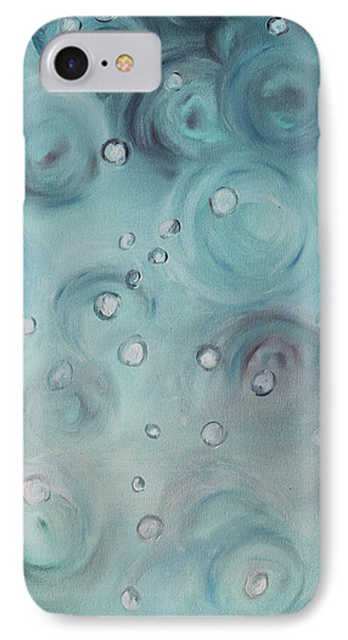 Painting Of Rain iPhone 7 Case featuring the painting Raindrops by Patricia Olson