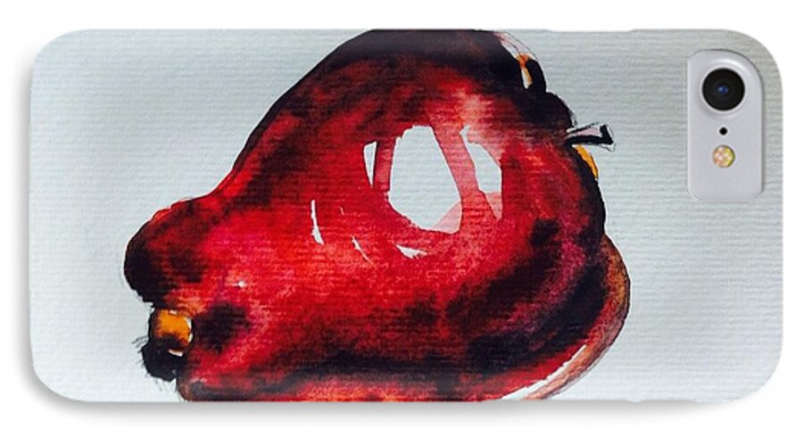  iPhone 7 Case featuring the painting Red apple by Hae Kim