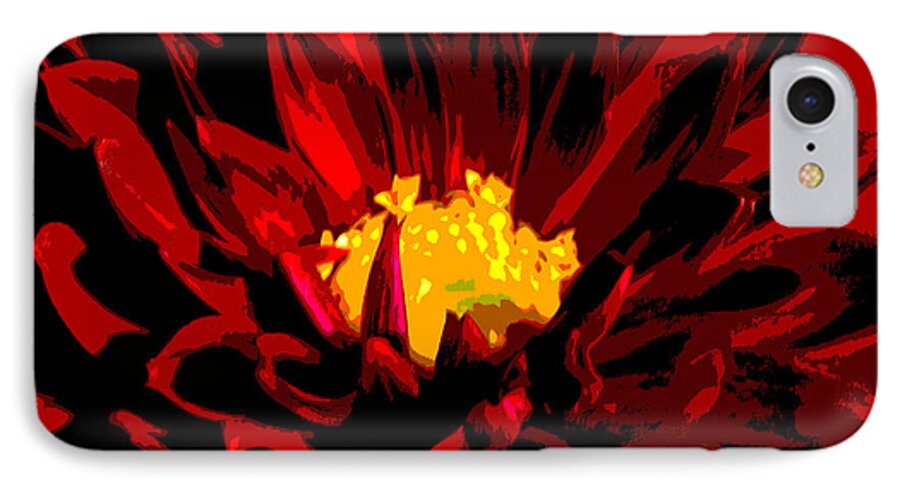 Nature iPhone 7 Case featuring the photograph Red Dahlia Abstract by Olivia Hardwicke