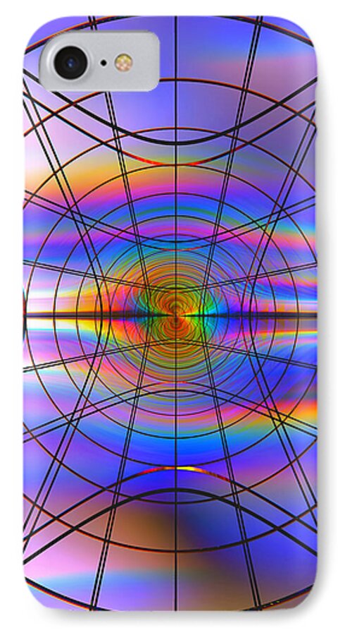Abstract iPhone 7 Case featuring the digital art Reentry at dusk by Andreas Thust