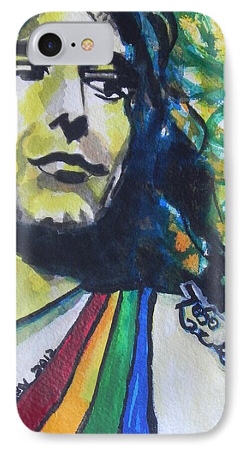 Watercolor Painting iPhone 7 Case featuring the painting Robert Plant.. Led Zeppelin by Chrisann Ellis