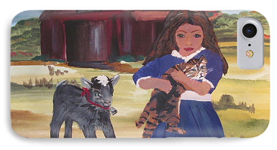 Goat iPhone 7 Case featuring the painting Romeo and Juliet by Susan Voidets