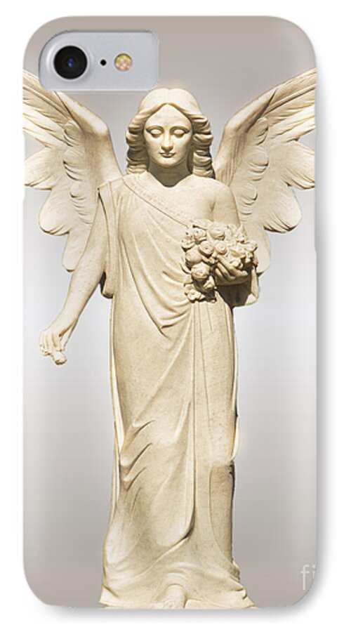 Statue iPhone 7 Case featuring the photograph Rose Angel by Josephine Cohn