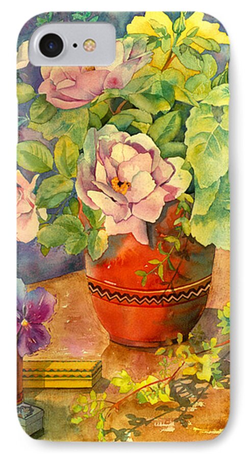 Julia Rowntree iPhone 7 Case featuring the photograph Roses And Pansies by MGL Meiklejohn Graphics Licensing
