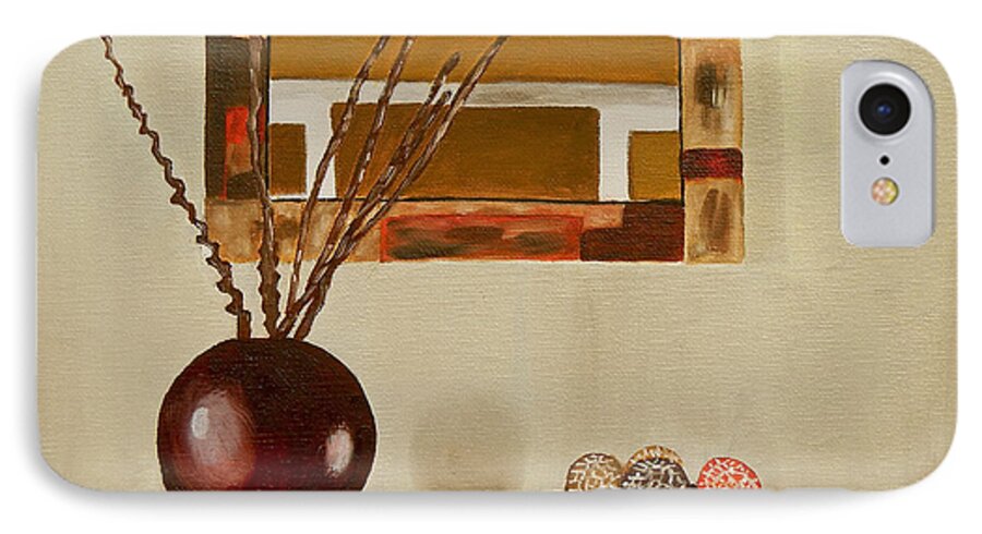 Still Life iPhone 7 Case featuring the painting Round Vase by Laura Forde