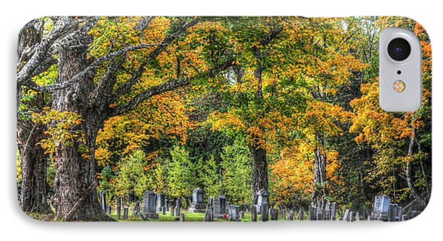 South Albany Vermont iPhone 7 Case featuring the photograph Rowell Cemetery by John Nielsen