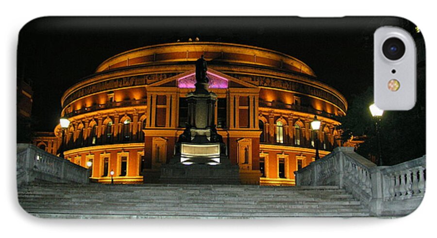 Royal Albert Hall iPhone 7 Case featuring the photograph Royal Albert Hall at Night by Bev Conover