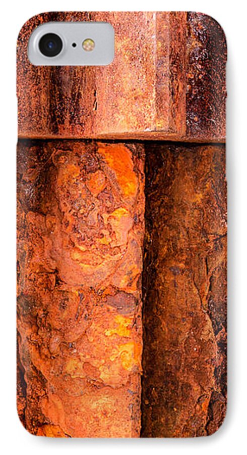 Closeup iPhone 7 Case featuring the photograph Rusted Gears by Jim Hughes