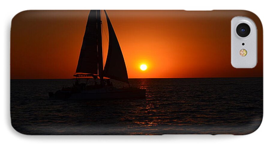 Sail Boat iPhone 7 Case featuring the photograph Sailboat Sunset by James Petersen