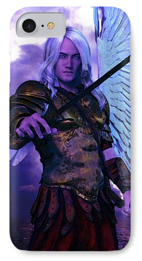 Archangel iPhone 7 Case featuring the painting Saint Michael The Archangel/2 by Suzanne Silvir