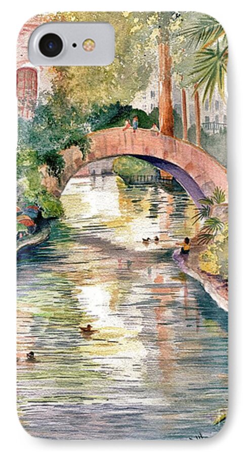 San Antonio Riverwalk iPhone 7 Case featuring the painting San Antonio Riverwalk by Marilyn Smith