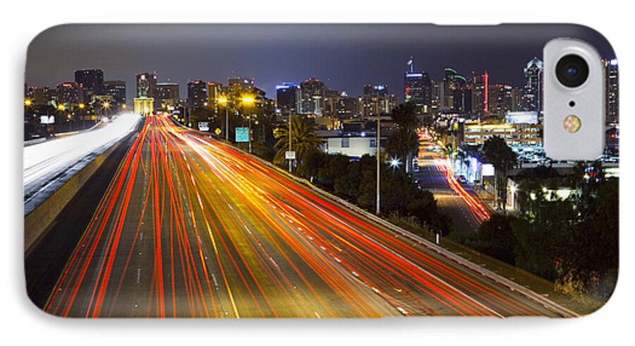 Long Exposure iPhone 7 Case featuring the photograph San Diego Skyline by Bryan Mullennix