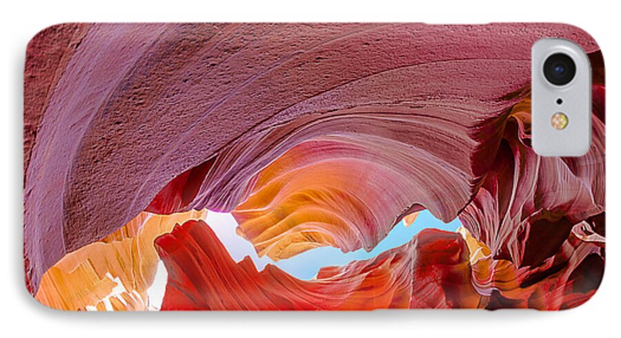Antelope Canyon iPhone 7 Case featuring the photograph Sandstone Chasm by Jason Chu