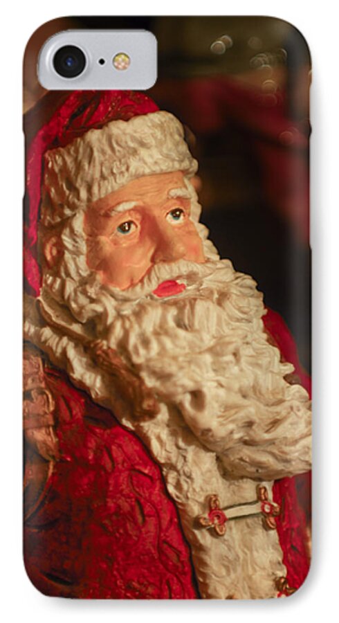 Santa Claus iPhone 7 Case featuring the photograph Santa Claus - Antique Ornament - 01 by Jill Reger