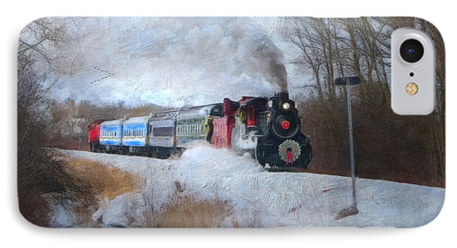 Railroad iPhone 7 Case featuring the digital art Santa Train - Waterloo Central Railway No Text by Lianne Schneider