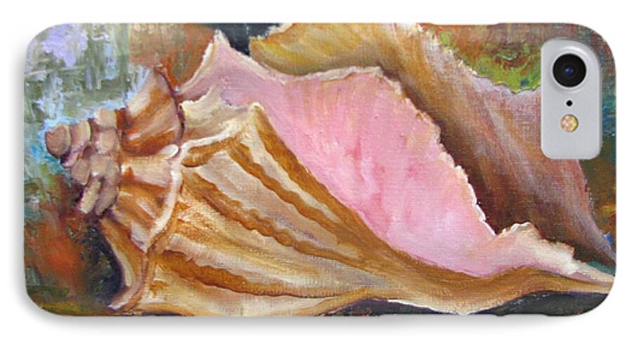 Fine Art iPhone 7 Case featuring the painting Sea Shell by Barbara Haviland