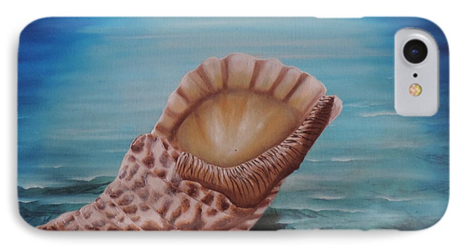 Sea Scapes iPhone 7 Case featuring the painting Sea Shell by Dianna Lewis
