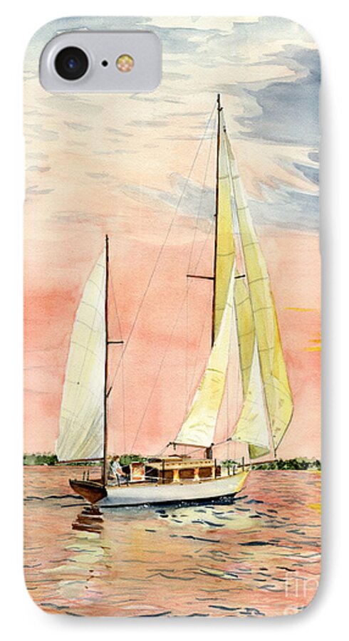Sailing Boat iPhone 7 Case featuring the painting Sea Star by Melly Terpening
