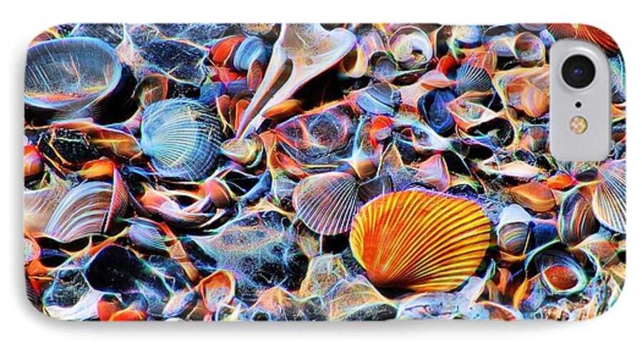 Digital Art iPhone 7 Case featuring the digital art Seashells at the Seashore by Ludwig Keck