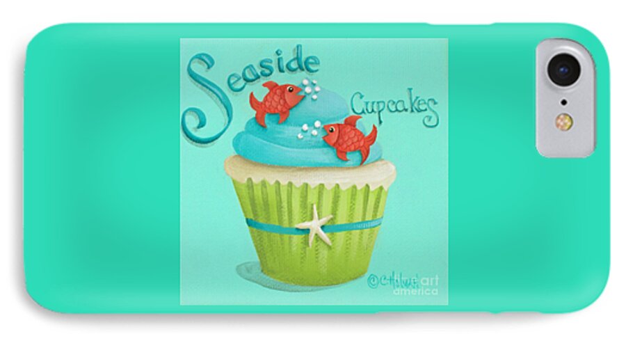 Art iPhone 7 Case featuring the painting Seaside Cupcakes by Catherine Holman