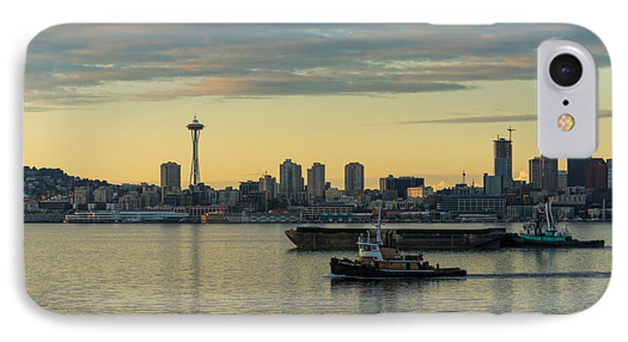 Seattle iPhone 7 Case featuring the photograph Seattles Working Harbor by Mike Reid