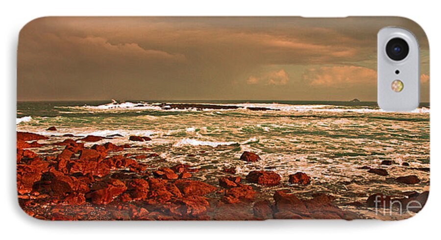 Kernow iPhone 7 Case featuring the photograph Sennen storm by Linsey Williams
