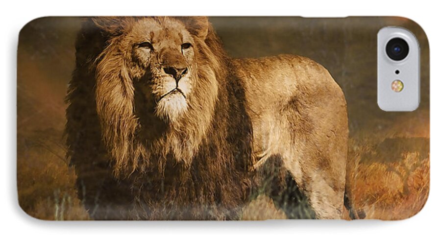 African Lion iPhone 7 Case featuring the photograph Serengeti Sunset by Brian Tarr