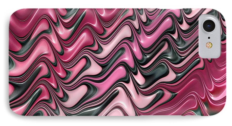 Pink iPhone 7 Case featuring the digital art Shades of pink and red decorative design by Matthias Hauser