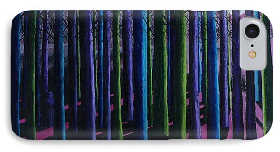 Night iPhone 7 Case featuring the painting Shadows and Moonlight by Susan M Woods