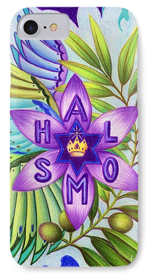 Florals iPhone 7 Case featuring the painting Shalom by Nancy Cupp