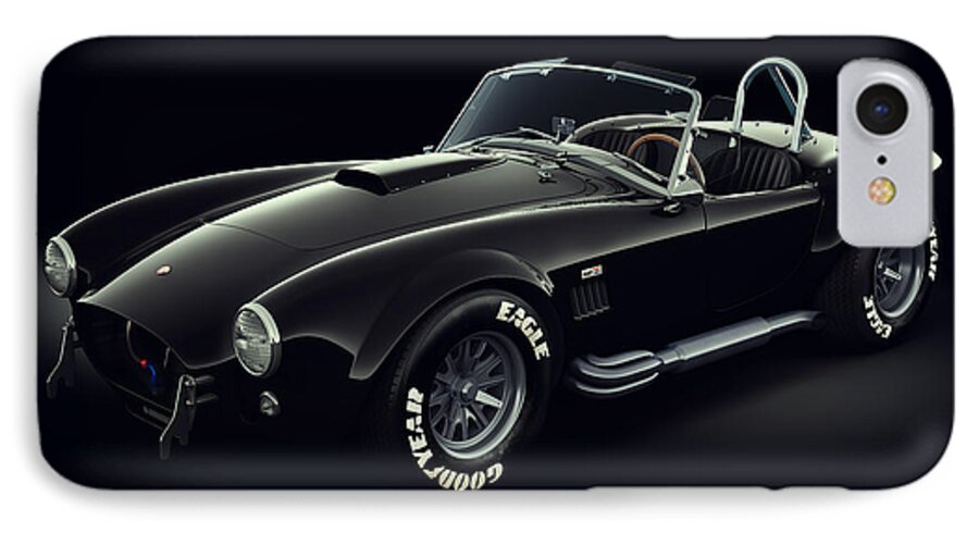 Transportation iPhone 7 Case featuring the digital art Shelby Cobra 427 - Ghost by Marc Orphanos