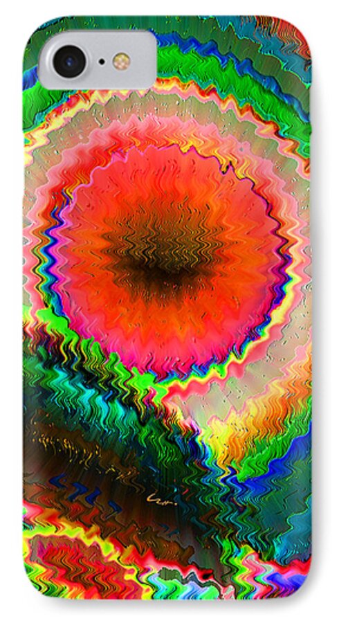 Colorful iPhone 7 Case featuring the mixed media Shockwave by Carl Hunter