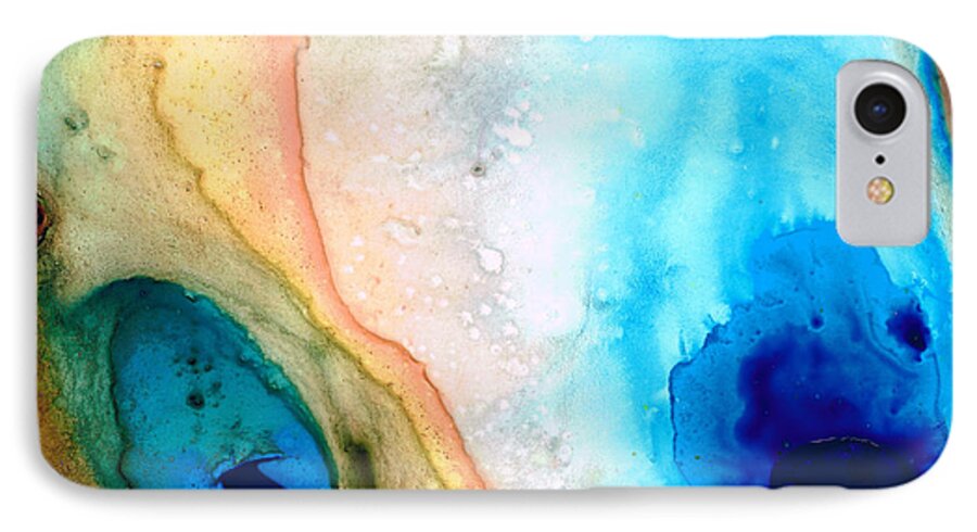 Abstract Art iPhone 7 Case featuring the painting Shoreline - Abstract Art By Sharon Cummings by Sharon Cummings