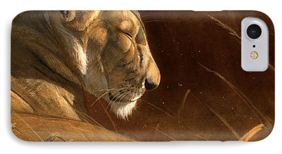 Lion iPhone 7 Case featuring the digital art Siesta by Aaron Blaise