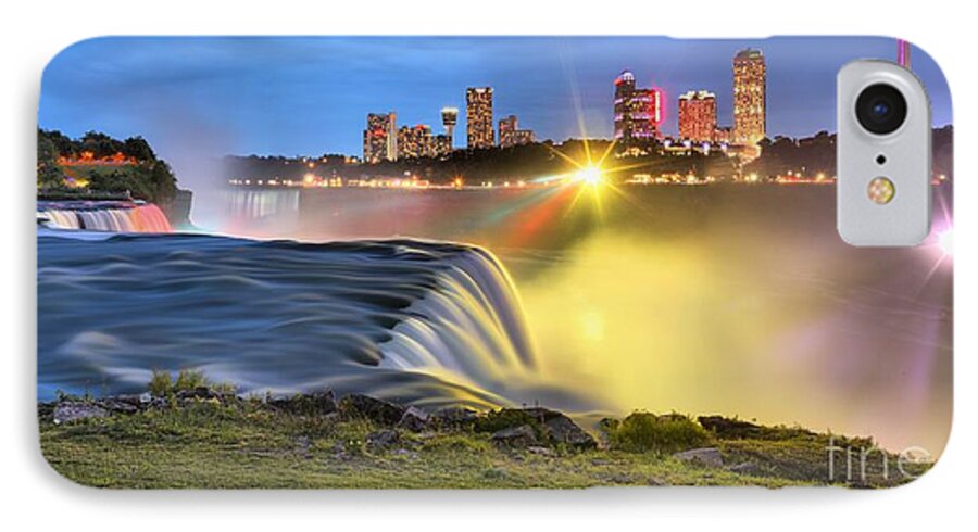 Niagara Falls iPhone 7 Case featuring the photograph Silky Niagara Falls Panoramic Sunset by Adam Jewell