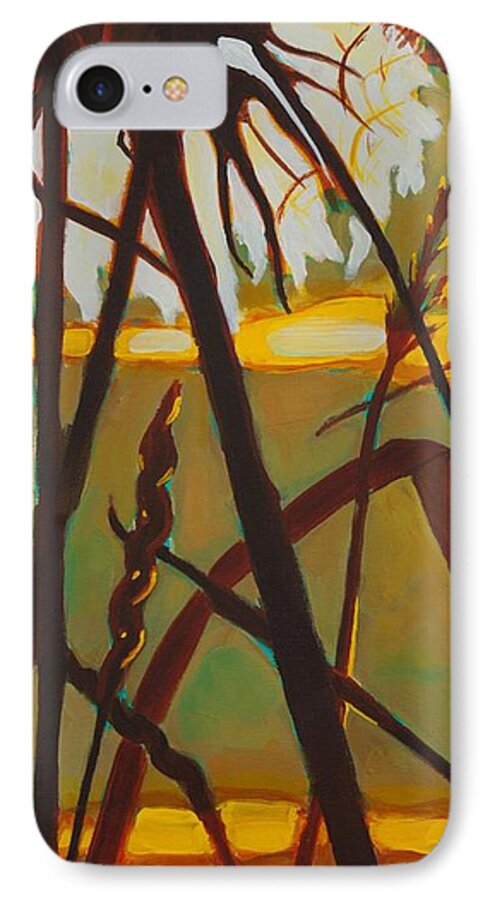 Dandelion iPhone 7 Case featuring the painting Simplicity of Light by Janet McDonald