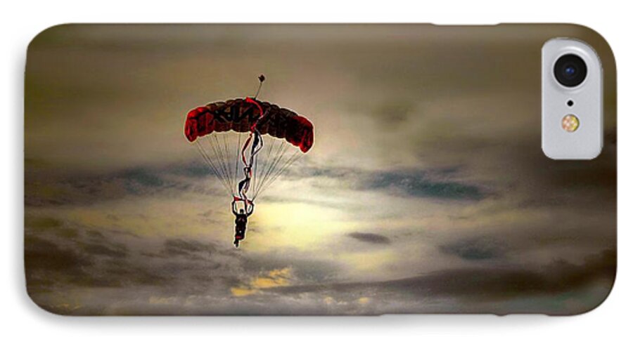 Skydiver iPhone 7 Case featuring the photograph Evening Skydiver by Dyle  Warren