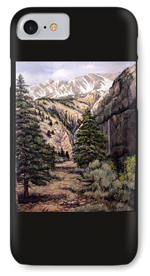 Nature iPhone 7 Case featuring the painting Sleeping Faces in the Rock by Donna Tucker
