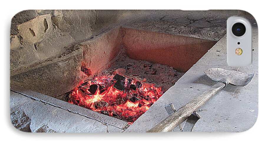 Forge iPhone 7 Case featuring the photograph Smithy Hearth by Barbara McDevitt
