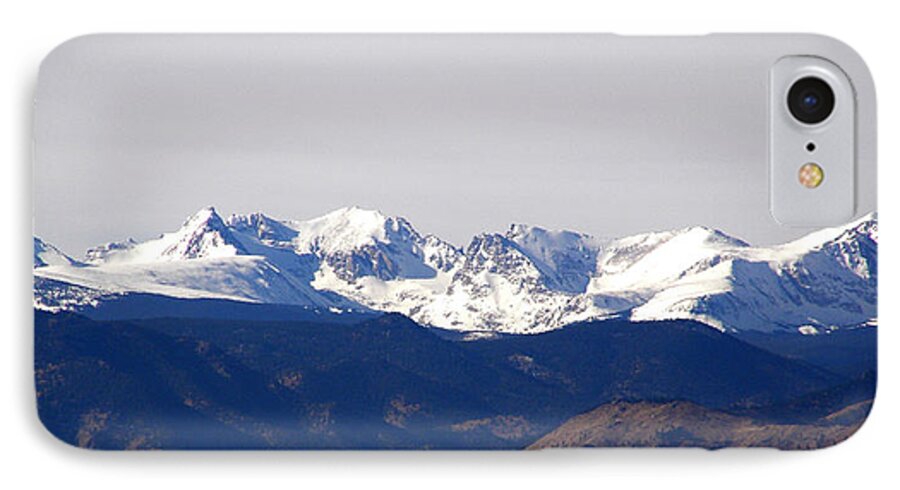 Mountain iPhone 7 Case featuring the photograph Snow covered Indian peaks by Thomas Samida