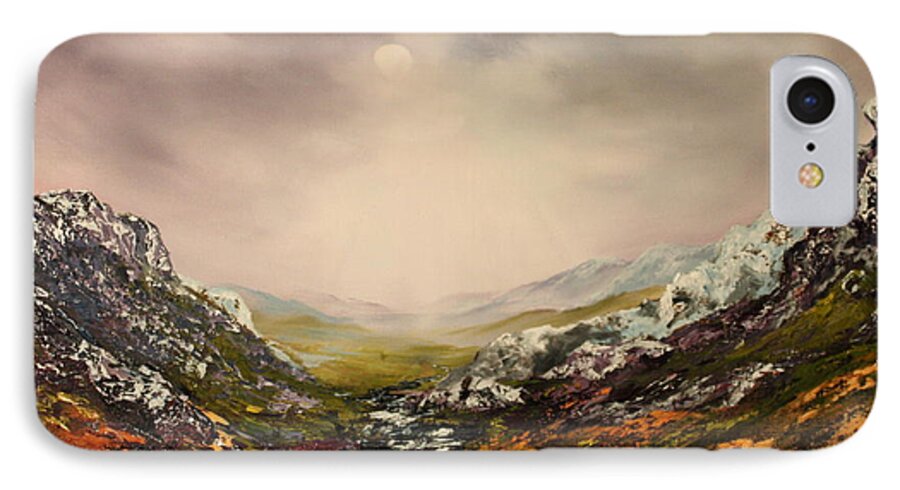 Scotland iPhone 7 Case featuring the painting Snow on the Cairngorms by Jean Walker