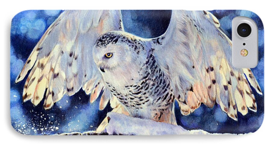 Snowy Owl iPhone 7 Case featuring the painting Illumination by Lachri