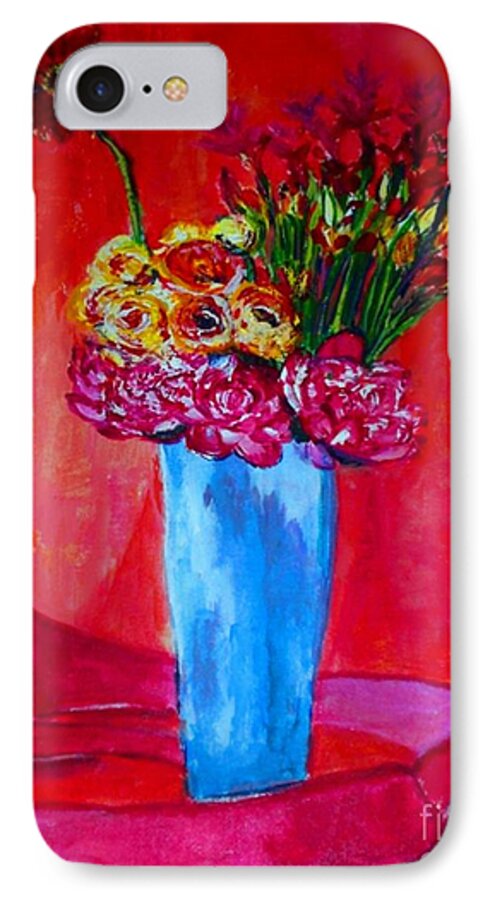 Vase iPhone 7 Case featuring the painting So Close To You by Helena Bebirian