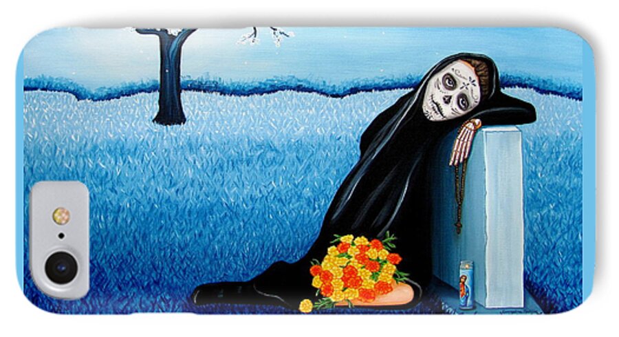 Dia De Los Muertos iPhone 7 Case featuring the painting Sorrow and Hope by Evangelina Portillo