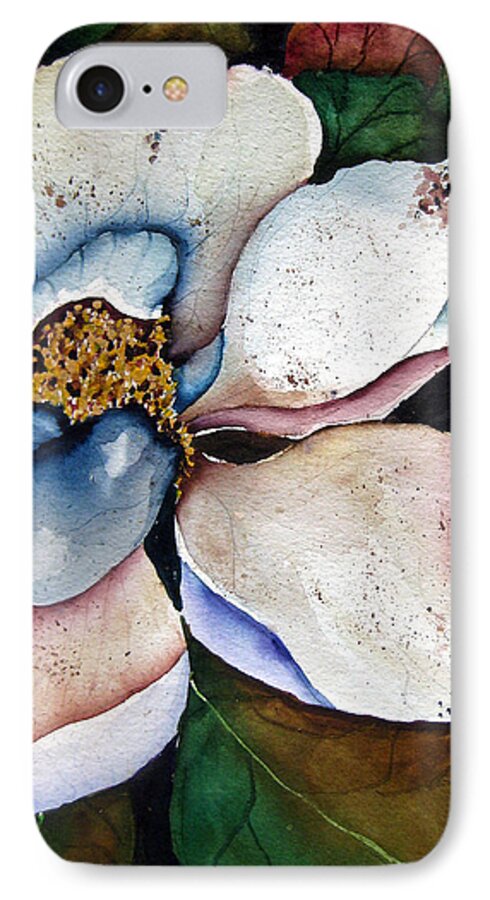 Magnolias iPhone 7 Case featuring the painting White Glory by Lil Taylor