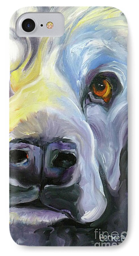 Dogs iPhone 7 Case featuring the painting Spaniel in Thought by Susan A Becker