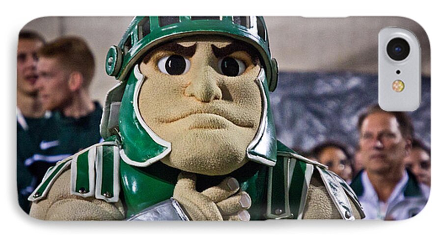 Michigan State University iPhone 7 Case featuring the photograph Sparty and Izzo National Anthem by John McGraw